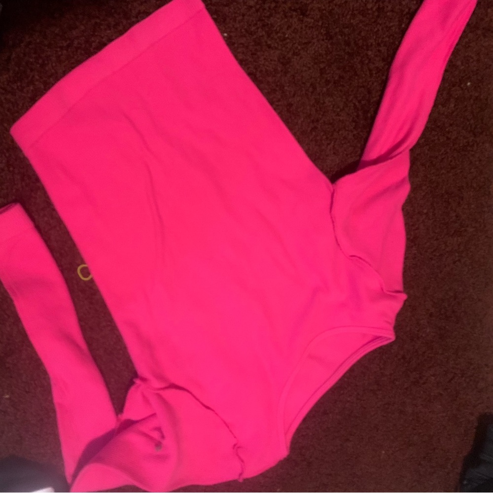 pink long sleeve/cropped somewhat/ small